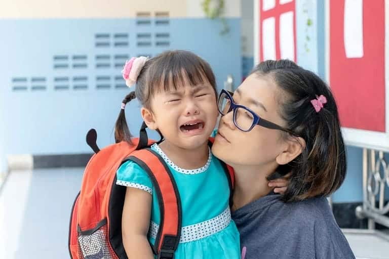 girl scared about going back to school