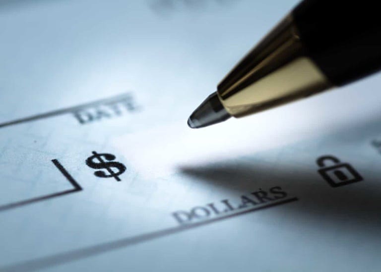 writing a check