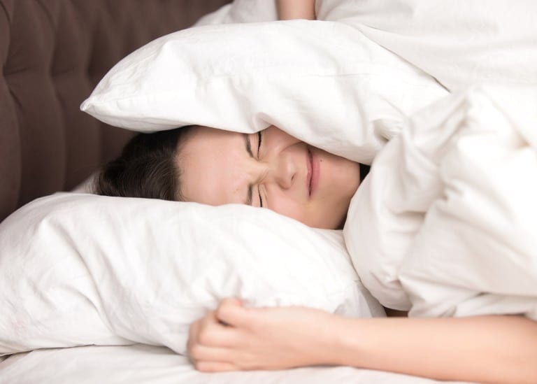 woman trying to sleep