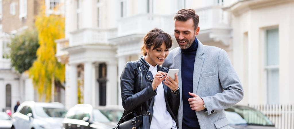 photo of couple apartment hunting