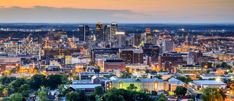 Birmingham skyline on a beautiful Alabama night