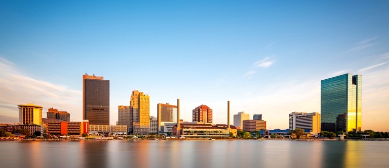 Toledo during a stunning Ohio sunset