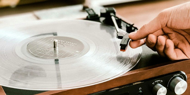 Displaying vinyl records is a great way to add warmth to your space.