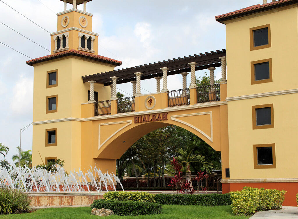 City of Hialeah welcome entrance plaza.